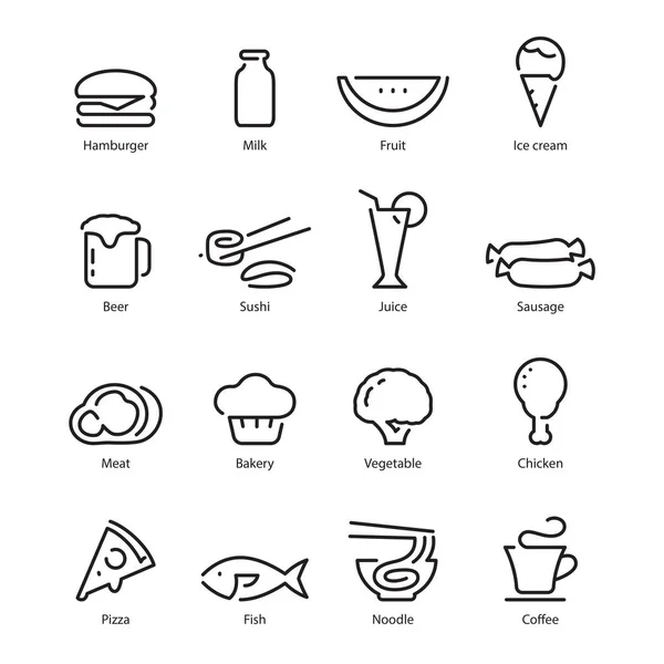 Icono de comida, vector — Vector de stock