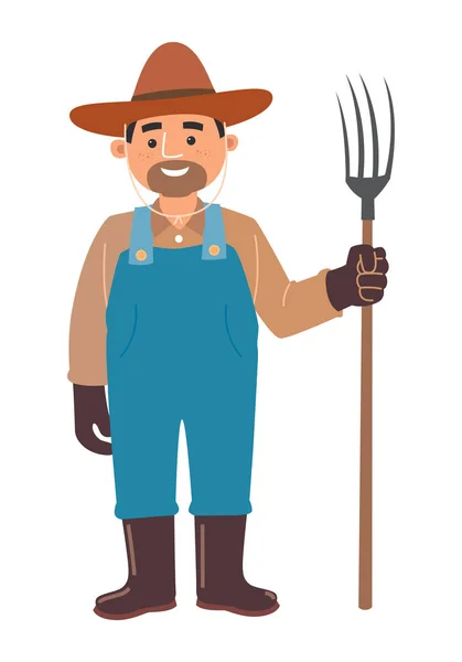 Dibujos animados agricultor, vector — Vector de stock