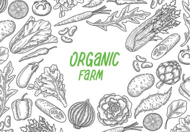 el çizim sebze, vektör