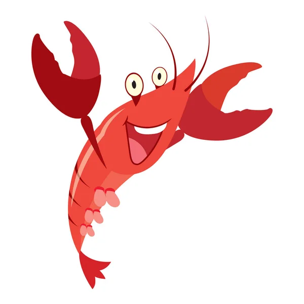 Kartun lobster merah taiking, vektor - Stok Vektor