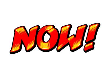 Şimdi grafiti, kelime tasarımı pop art, vektör