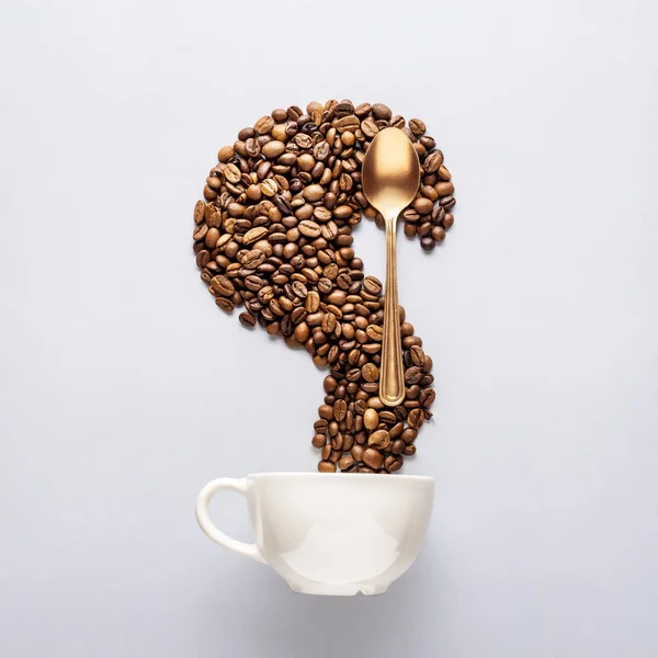 Caffè e cucchiaio . — Foto Stock