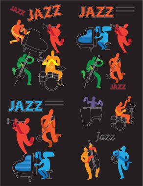 Yaratıcı kavramsal Müzik Festivali vektör seti. Müzik aletleri oynayan grup.