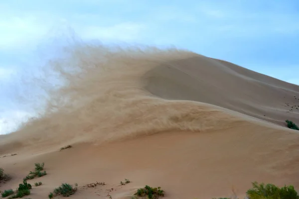 Tempête Sable Dans Désert Tempête Sable Dans Les Dunes — Photo