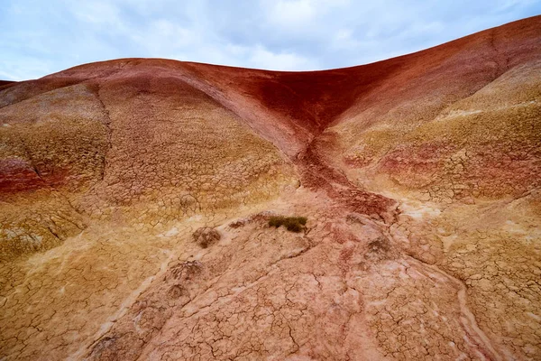 Färgade Krita Formationer Akzhar Berg Geologiskt Museum Öppen Himmel Färgade — Stockfoto