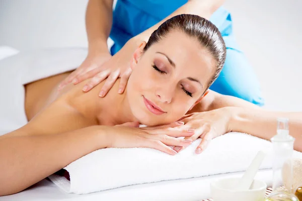 Beautiful Woman Body Massage Spa Salon — Stock Photo, Image