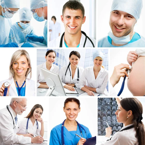 Collage Von Bildern Einem Medizinischen Und Gesundheitlichen Thema lizenzfreie Stockfotos