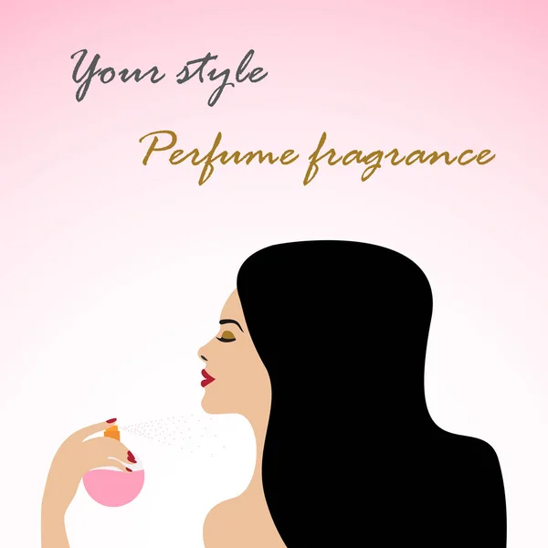 Kobiety Stosujące Perfum Płaskie Sztuki Wektor — Wektor stockowy