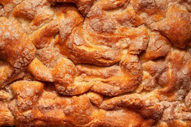 Fırın arka plan. Pasta kabuk portre. Un, yumurta, şeker, yağ, tarçın ile yapılan Choux pasta. Almoixavena.