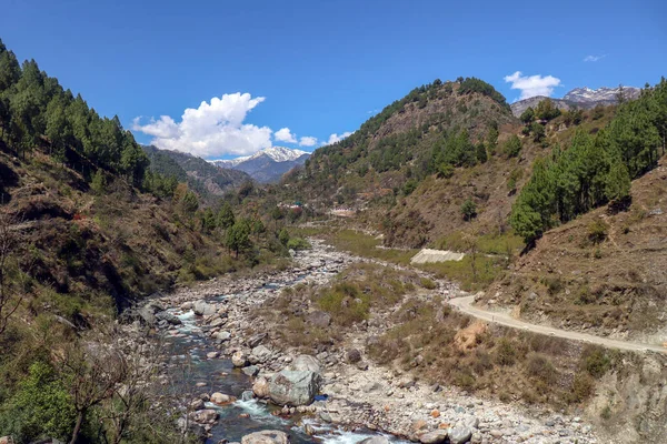 Corredeiras Água Branca Rio Bhagirathi São Originárias Gangotri Himalaia Indiano — Fotografia de Stock