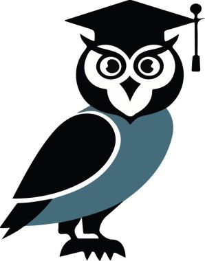 Bilge Baykuş Akademik Cap Vektörü AI ile Bilgi ve Eğitimi Sembolize ediyor 