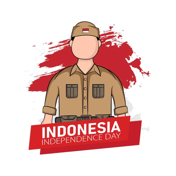 Ilustrasi Tangan Mengenai Konsep Kartu Ucapan Kemerdekaan Indonesia Yang Dirayakan - Stok Vektor