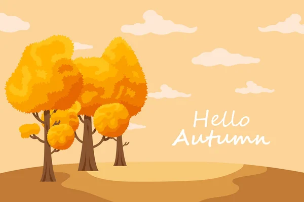 Fond Automne Avec Texte Automne Dessiné Main Feuilles Autour Vente — Image vectorielle