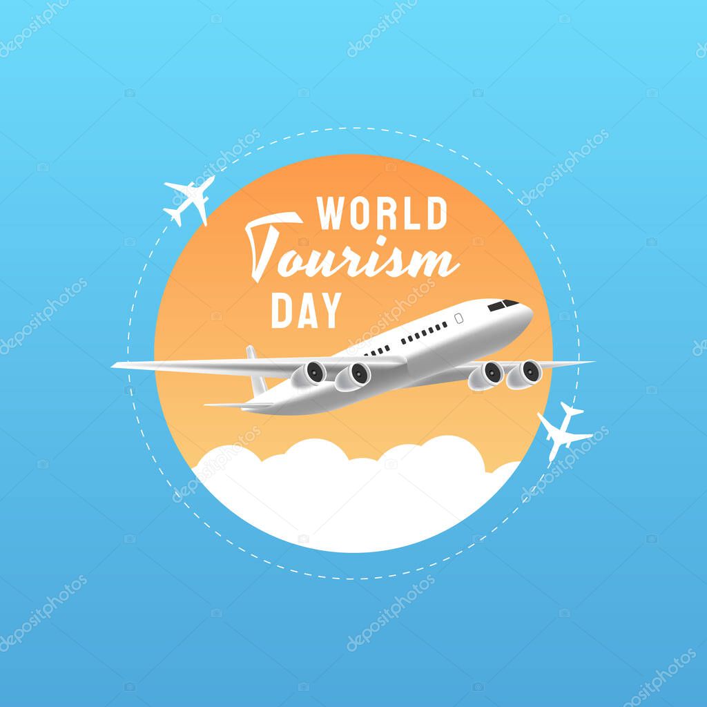 Hand drawn illustration of world tourism day concept. Vector Illustration
