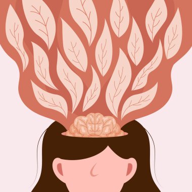 El çizimi dünya akıl sağlığı günü. Vektör İllüstrasyonu