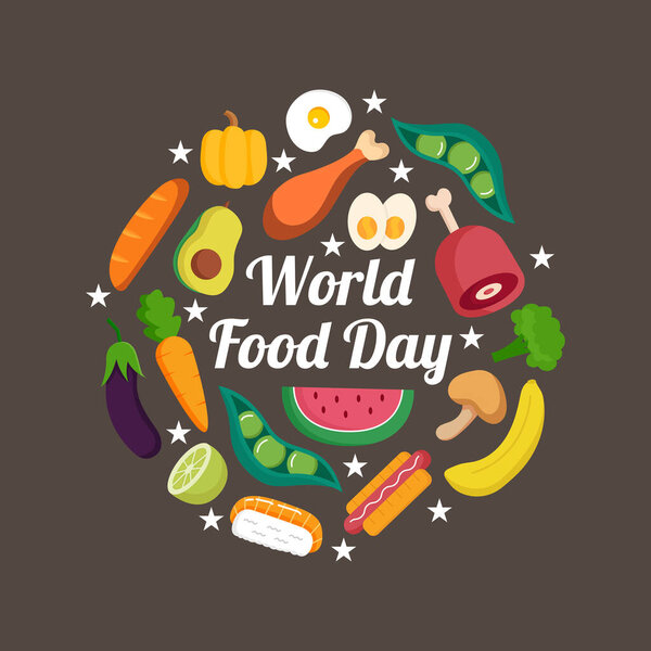 Hand drawn world food day. Vector Illustration