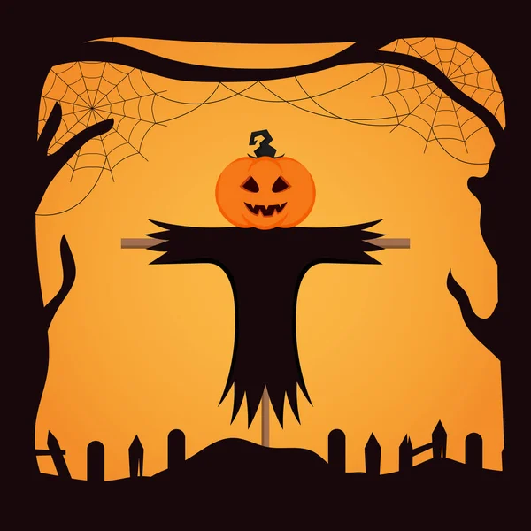 Fondo Halloween Diseño Plano Ilustración Vectorial — Vector de stock