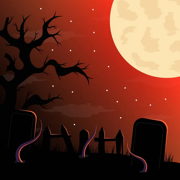 Plochý Design Halloween Pozadí Vektorová Ilustrace — Stockový vektor