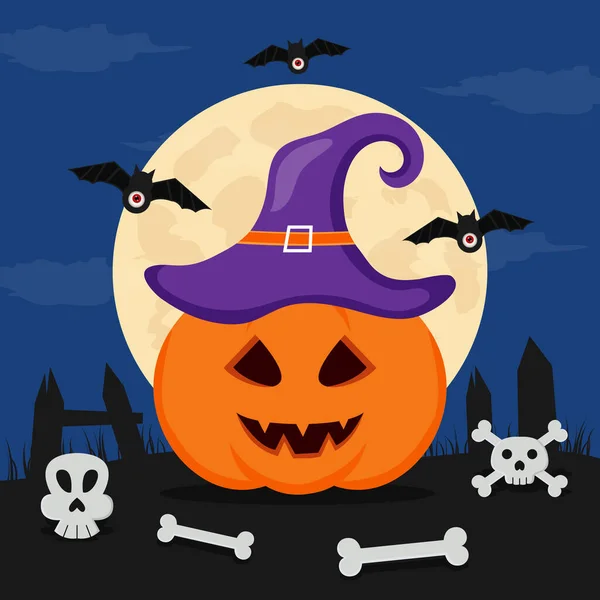 Fondo Halloween Diseño Plano Ilustración Vectorial — Vector de stock