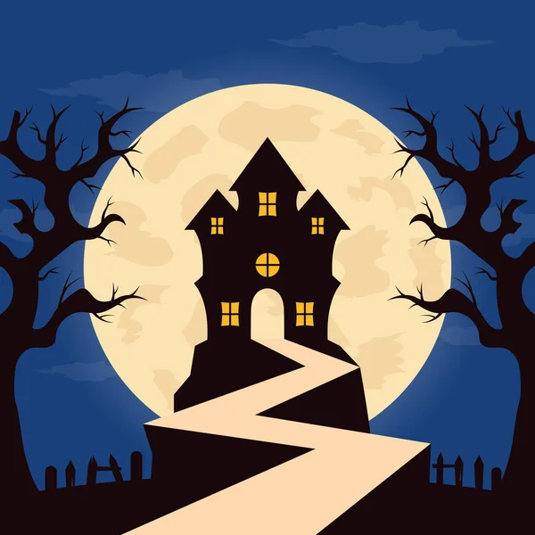 Fondo Halloween Diseño Plano Ilustración Vectorial — Vector de stock