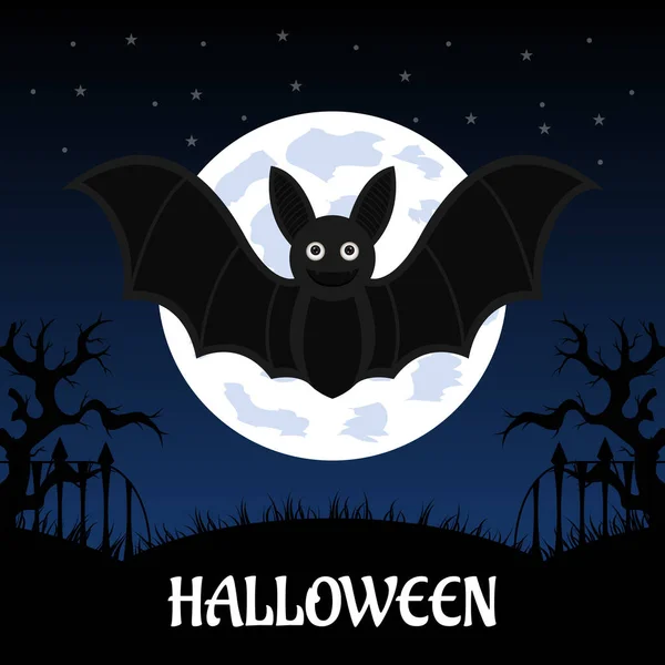 Plochý Design Halloween Pozadí Vektorová Ilustrace — Stockový vektor