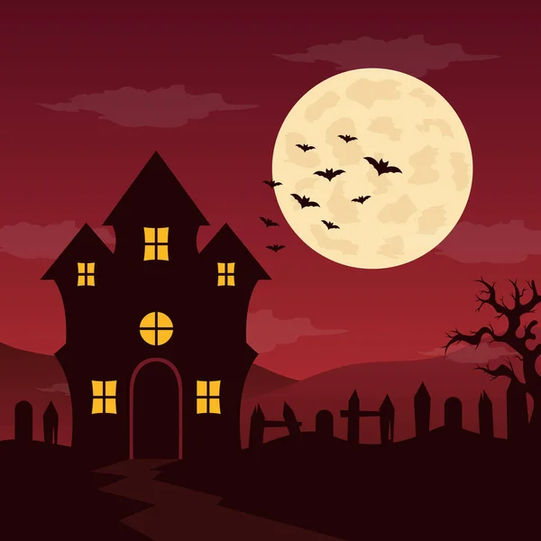 Fondo Halloween Diseño Plano Ilustración Vectorial — Vector de stock