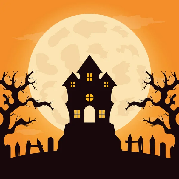 Fondo Halloween Diseño Plano Ilustración Vectorial — Vector de stock