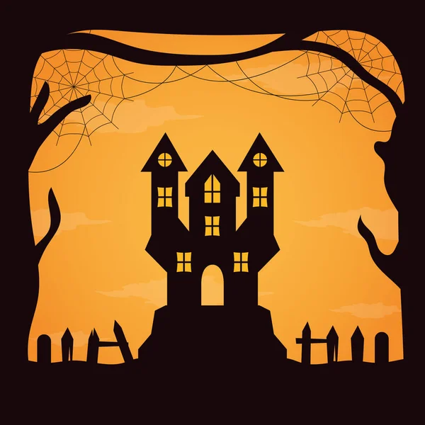 Flaches Design Halloween Hintergrund Vektorillustration — Stockvektor