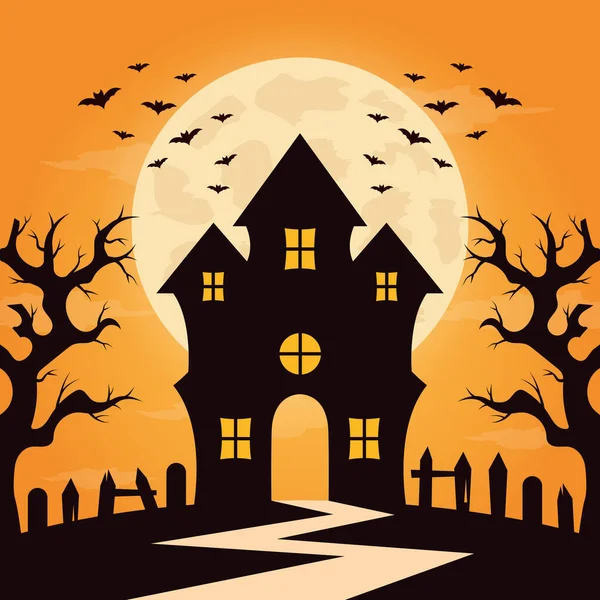 Flaches Design Halloween Hintergrund Vektorillustration — Stockvektor