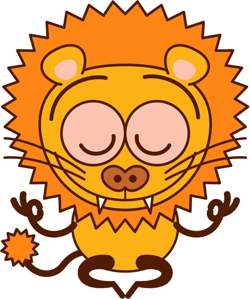 Cool Kartun Singa Dengan Surai Oranye Besar Ekor Panjang Dan — Stok Foto