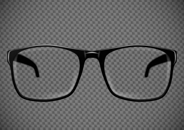 Schwarze Brille Brille Mit Linsenvektorillustration — Stockvektor