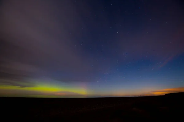 Impresionante Cielo Nocturno Verde — Foto de Stock