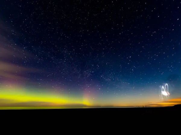 Impresionantes Luces Verdes Del Norte — Foto de Stock