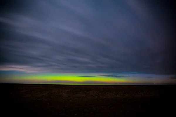 Impresionante Cielo Nocturno Verde — Foto de Stock