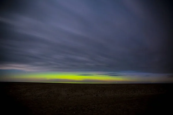 Impresionante Cielo Nocturno Verde — Foto de Stock