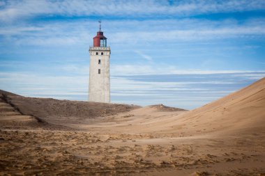 Danimarka sahilindeki deniz feneri.