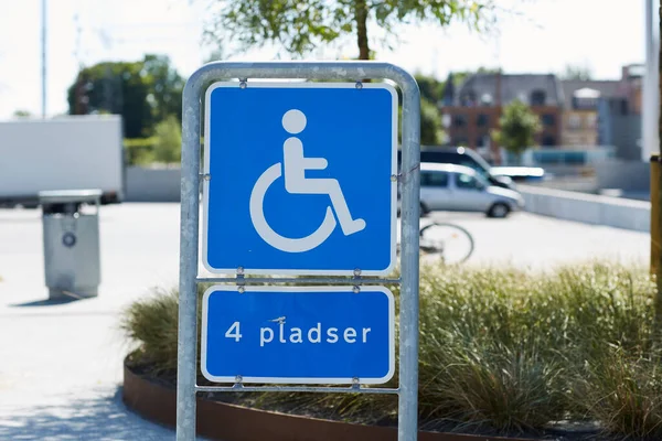 Closeup of a handicap parking sign