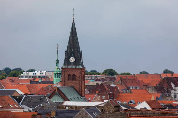 Een Uitzicht Een Deense Stad Een Sombere Dag — Stockfoto