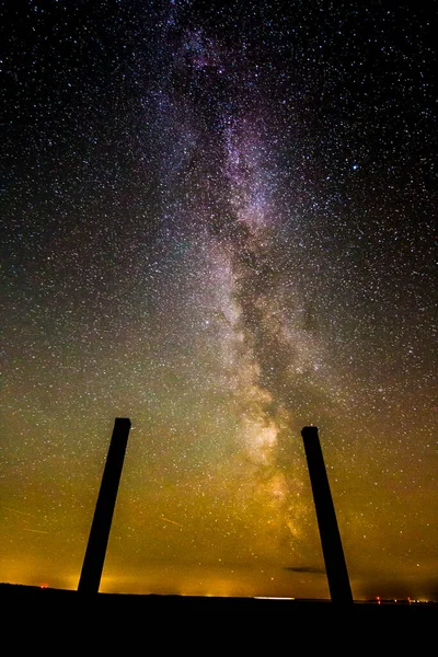 Hermosas Estrellas Cielo Por Noche — Foto de Stock