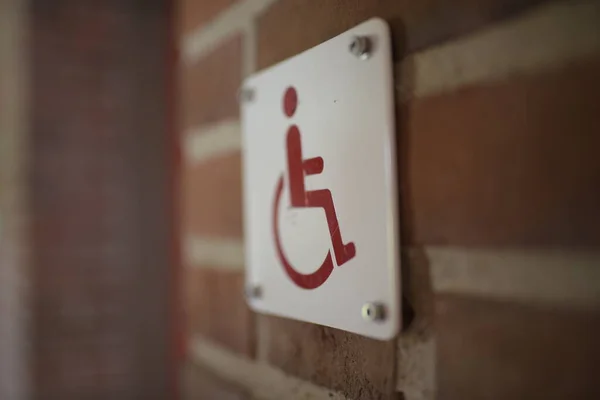 Closeup of a handicap sign at a school