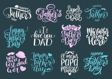 Koyu arka plan üzerinde babalar günü için yaratıcı letterings