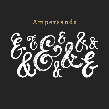 Vektör el yazısı ve işaretleri ayarlayın. Beyaz arka plan üzerinde kaligrafi semboller koleksiyonu.