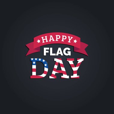 Mutlu bayrak günü tasarım konsepti. Ulusal Amerikan tatil vektör Illustration bizimle bayrak. Festival poster için kullanılan, vb kartı.