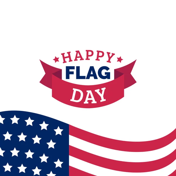 幸せな国旗の日デザイン コンセプト 米国の旗とアメリカの祝日のベクトル イラスト お祭りのポスターに使用され カード等 — ストックベクタ