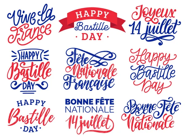 Boldog Bastille Day Vektor Illusztráció — Stock Vector