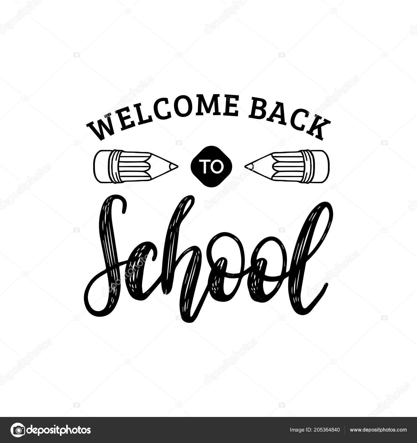 Welcome Back School Lettering Isolated White Background Vector Image By C Vladayoung Vector Stock