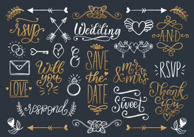 Koyu arka plan üzerinde farklı letterings