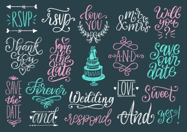 Koyu arka plan üzerinde farklı letterings