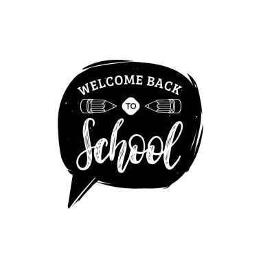 Beyaz arka plan üzerinde izole yazı okula hoş geldiniz