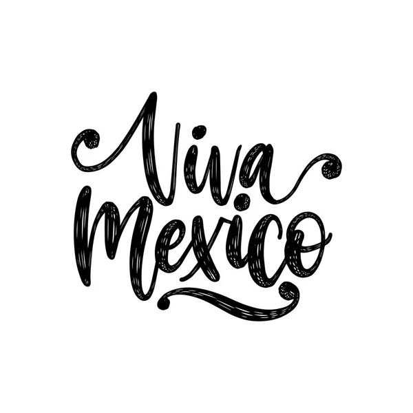 Letras Viva México Aisladas Sobre Fondo Blanco — Vector de stock